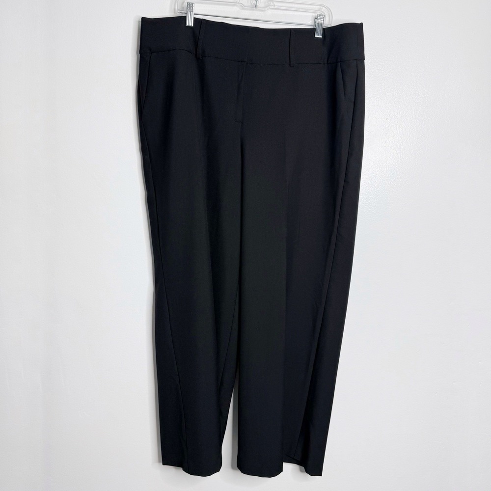 Lane Bryant Black Dress Pants Wide‎ Leg Stretchy Waist Size 18 Workwear